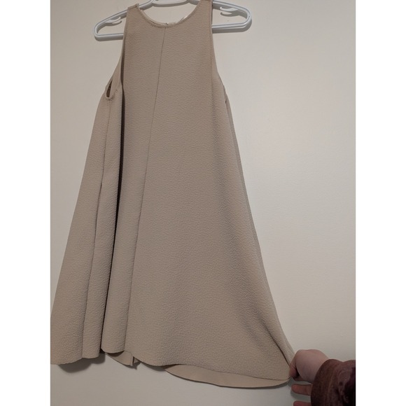 Aritzia Le Fou Wilfred Tunic Shift Dress Textured Small Trompette Sleeveless Tan - Picture 2 of 8